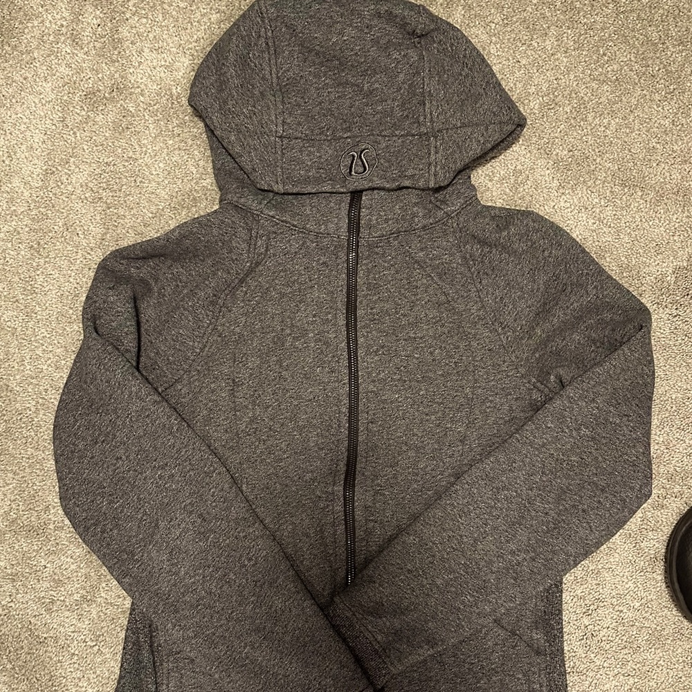 grey lululon scuba hoodie like new